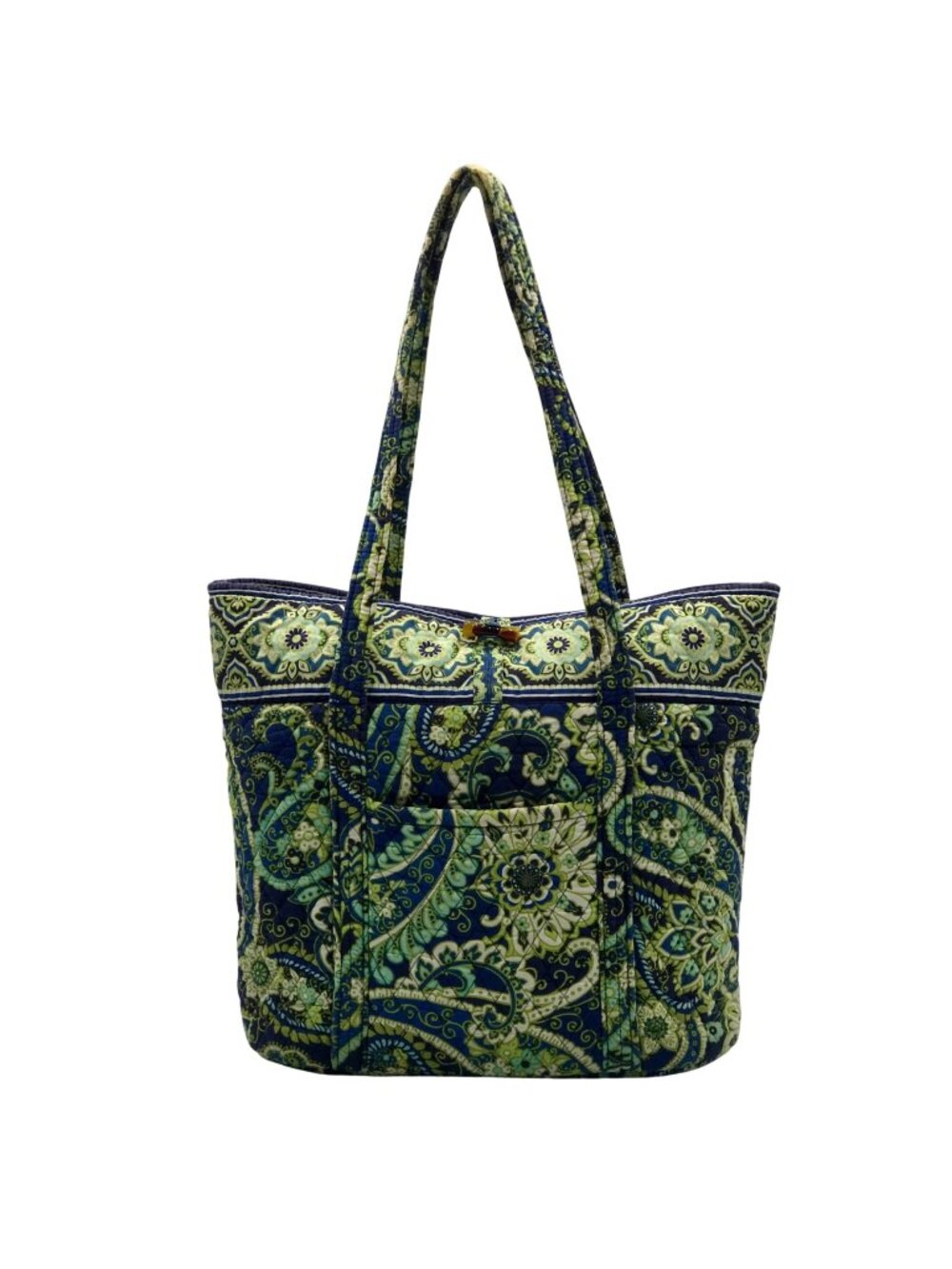 Vera Bradley Green "Rhythm And Blues" Print Cotton Tote